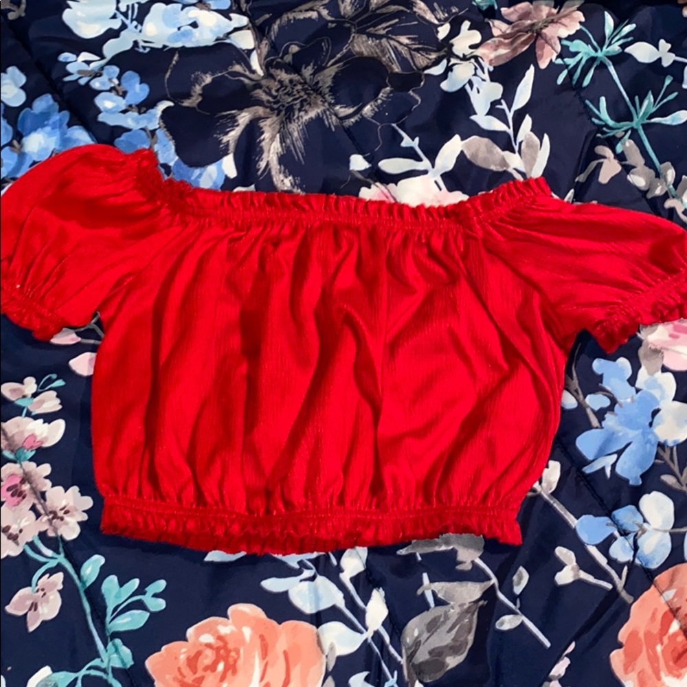 Red Off The Shoulder Top